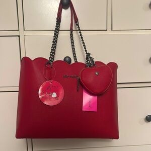 Betsey Johnson XOTote-U Red Bag